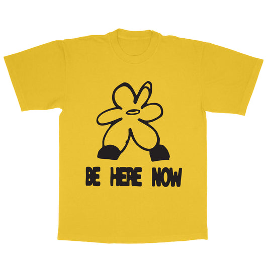 BE HERE NOW T-SHIRT (YELLOW/BLACK)